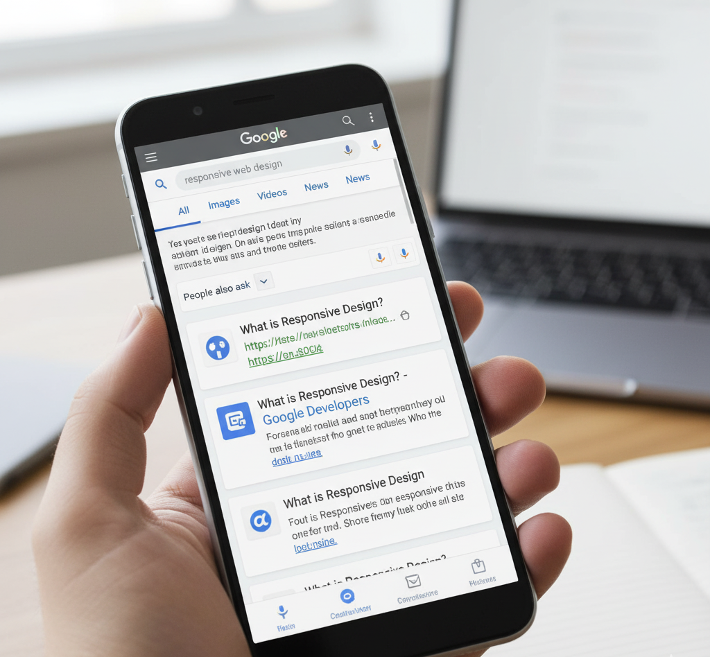 Üna mano que sostiene un móvil encendido con bloques de palabras